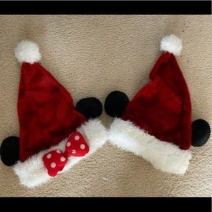 Minnie and Mickey Santa Hats